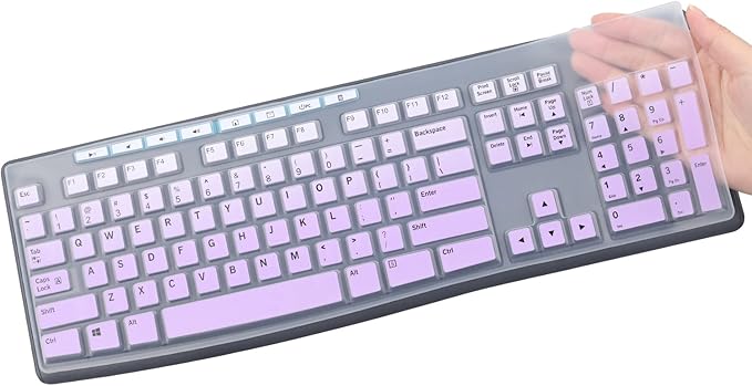 Keyboard Cover Skin Protector Fit Logitech MK295 MK275 MK270 Wireless Keyboard, Logitech K200 K260 K270 MK200 MK260 Keyboard (NOT Fit Other Model Keyboards)-OmbrePurple