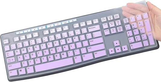 Keyboard Cover Skin Protector Fit Logitech MK295 MK275 MK270 Wireless Keyboard, Logitech K200 K260 K270 MK200 MK260 Keyboard (NOT Fit Other Model Keyboards)-OmbrePurple