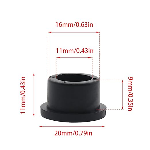 6 Pcs 16mm / 5/8 Inch Black Cable Cord Grommets, Rubber Desk Grommets for Table Computer Desk Wire Organizer TV Console and Other Furnitures Cover