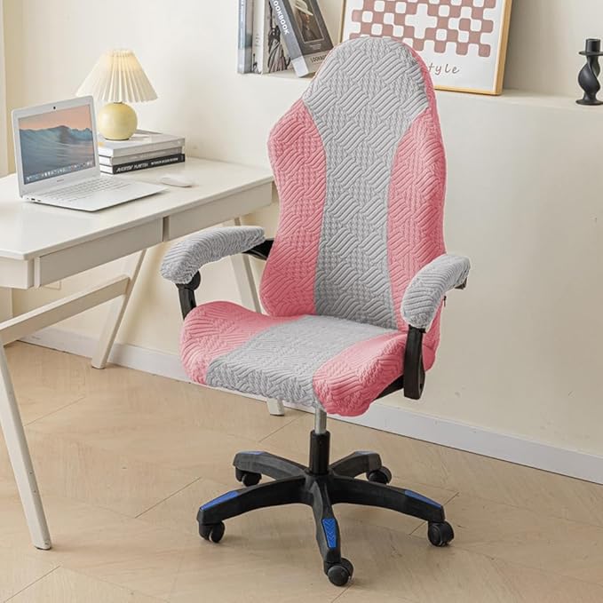 Gaming Chair Cover - Stretchable Machine Washable Fabric Computer Chair Seat Slipcovers Fits Most Office/PC Chairs & Racing Style Seats (NO Chair),Pink a