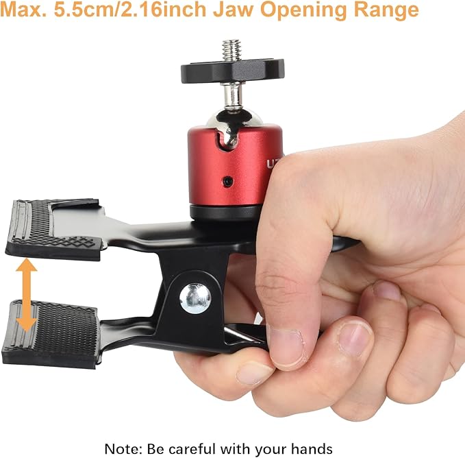 UTEBIT Camera Clamp Mount Tripod Camera Clip 360 Degree Swivel Webcam Mount with 1/4'' Screw Flash Reflector Holder for Studio Backdrop Digital SLR Video Light Photography Accessories Clamp