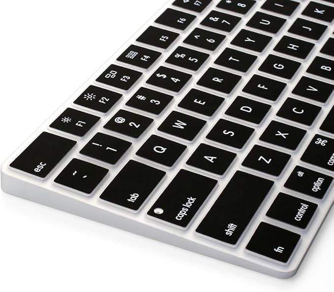 ProElife Ultra Thin Silicone Keyboard Protector Cover Skin for Apple Magic Keyboard & Magic Keyboard 2 (U.S Version, Model: MLA22L/A-A1644, Without Numeric Keypad) (Black)