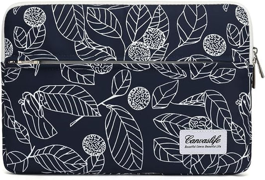 Canvaslife Waterproof Patten Laptop Sleeve 14 inch 14.0 inch Laptop case Bag(Blue Leaves)