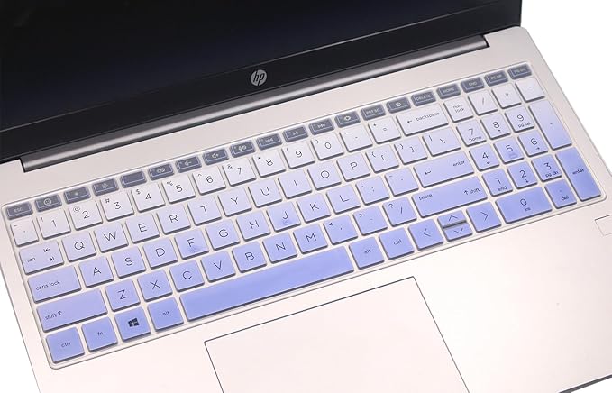 Keyboard Skin Compatible for 15.6" HP Laptop 15-fc 15-fd 15t-fd 15z-fc, HP Pavilion 15 15-eg/eh/er 15t-eg200/eg300 15z-eh300, HP Pavilion 17z-cp000 17z-ca200 17-cn/cp Series (Ombre Purple)