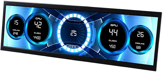 VSDISPLAY 14.5'' 14.5 Inch 2560x720 2K IPS LCD Monitor Stretched Bar Display for Computer PC Case GPU CPU Secondary Screen Monitor,Supports USB-C Video Input