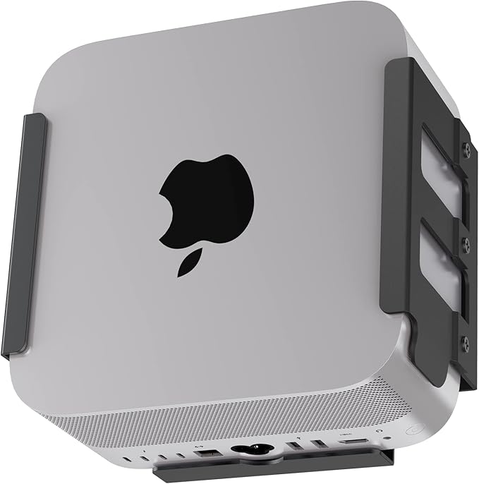 IFCASE Heat Dissipation Design Anti-Scratch Inner Aluminum Under Desk, Wall, Vesa Mount for Mac Studio M4 M3 M2 M1 Max/Ultra (Black)
