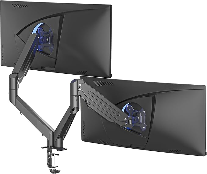 Suptek Dual Monitor Mount Stand-Height Adjustable Gas Spring Monitor Arm Desk Mount for 2 Computer Screens 17 to 35 inches - Each Arm Holds up to 24.25lbs,Black(MD8SP)