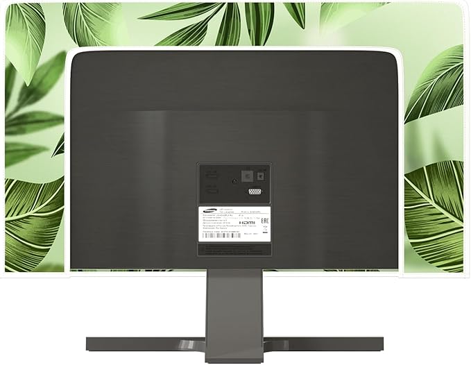 Spring Leaves Waterproof Television Cover 65 Inch Aesthetic Trendy Green Botanical Weatherproof Screen TV Covers Anti-Static Dustproof Protective Cover forLED LCD OLED TVs