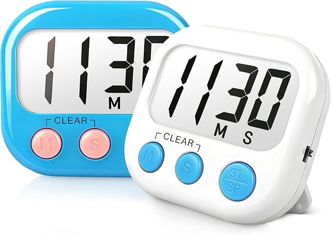 Classroom Timers for Teachers Kids Large Magnetic Digital Timer Teacher Supplies 2 Pack-Blue White