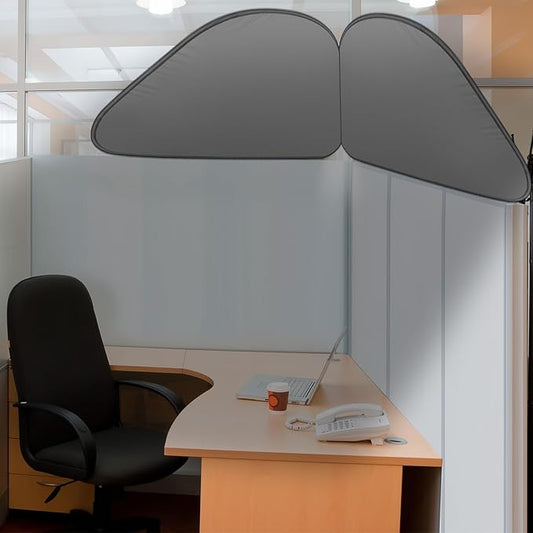 Juexica Foldable Office Cubicle and Desk Shade, Portable 27.5 Inch Cubicle Shade Canopy for Light Sensitive Workers, Block Light and Airflow, for Working Partitions Corner Privacy Accessories(Gray)
