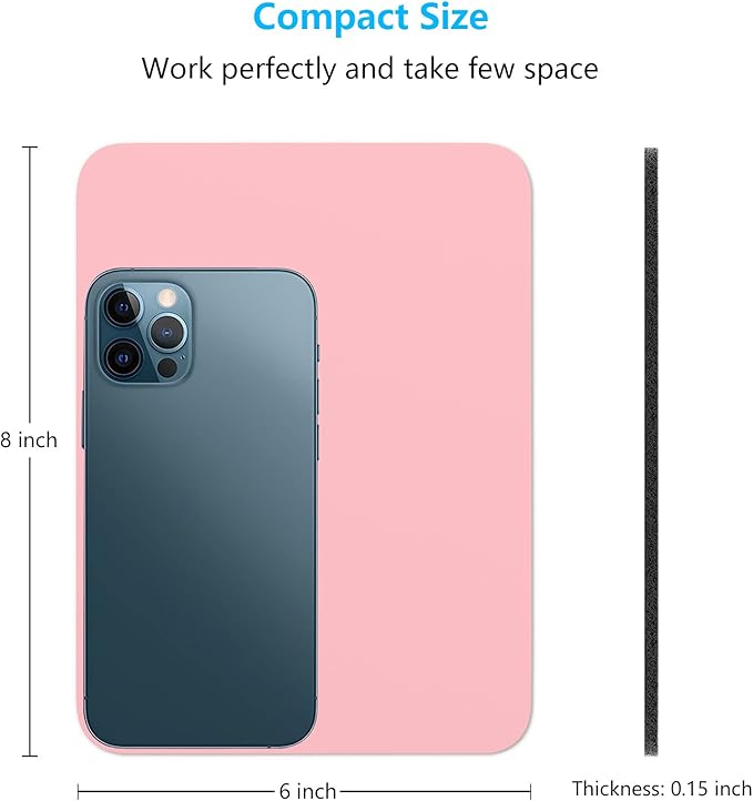 Dapesuom Small Mouse Pad, 6 x 8 Inch Thick Rubber Premium-Textured Non-Slip Portable & Washable Mini Mouse Mat for Women Men Wireless Laptops Keyboard Tray Gaming Work Computer Office Travel, Pink