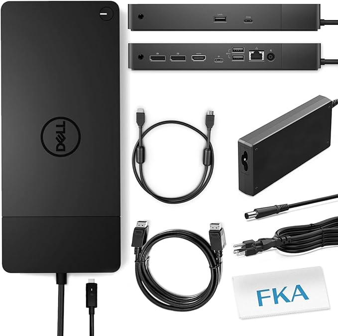 Dell WD19TB Docking Station, Performance Dock WD19TB with 180W Power Adapter + 130W Power Delivery + HDMI Cable + DisplayPort Cable