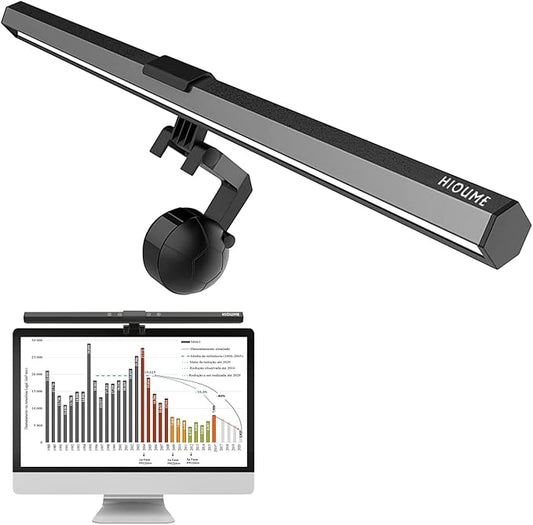 Monitor Light Bar, USB Powered LED Computer Light for Desk/Office/Home, 3 Adjustable Color Temperature, 10 Dimming Brightness Levels, No Screen Glare, Black