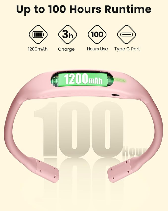 Glocusent Lightweight Neck Light for Reading in Bed, 1200mAh Rechargeable Book Light, Hands-Free Reading Light, 5 Colors, 5 Brightness Adjustable, Private Bedtime Reading for Book Lover