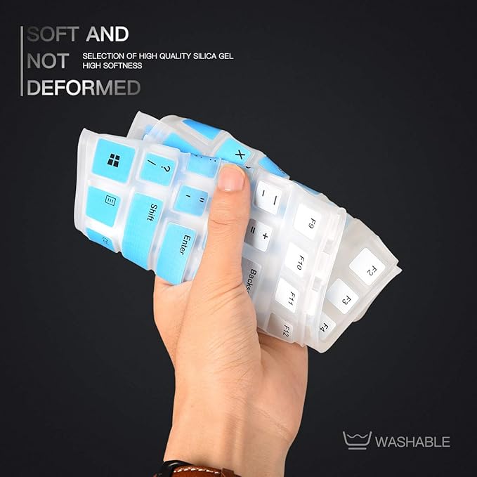 Keyboard Cover for Logitech K120 MK120 Wired Keyboard, Logitech K120 Keyboard Accesseries, Ultra Thin Logitech K120 Keyboard Skin Protector - Gradual Mint