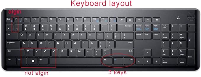 Silicone Keyboard Cover Skin Compatible for Dell Wireless Keyboard KM3322W KM117， Dell KM3322W KM117 Wireless Keyboard Protector (Mint)