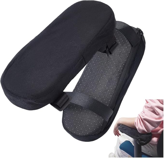 NBEADS 2Pcs Comfortable Arm Rest Cover, Removable Office Chair Armrest Pads Polyester Car Armrest Cushion Polyester Arm Rest for Desk Chair and Gaming Chair Armrest Pads, 9.3x3x1.2inch