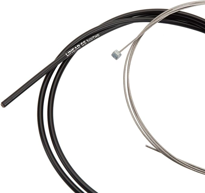 Box One/Two Linear Bicycle Brake Cable Housing Kit with 1 Set Bike Brake Line, 1 Piece Bike Cable Housing with 2 Alloy End Caps Compatible for All V Brakes