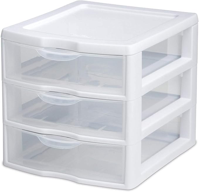 Sterilite 20439002 Medium 3 Drawer Desktop Unit