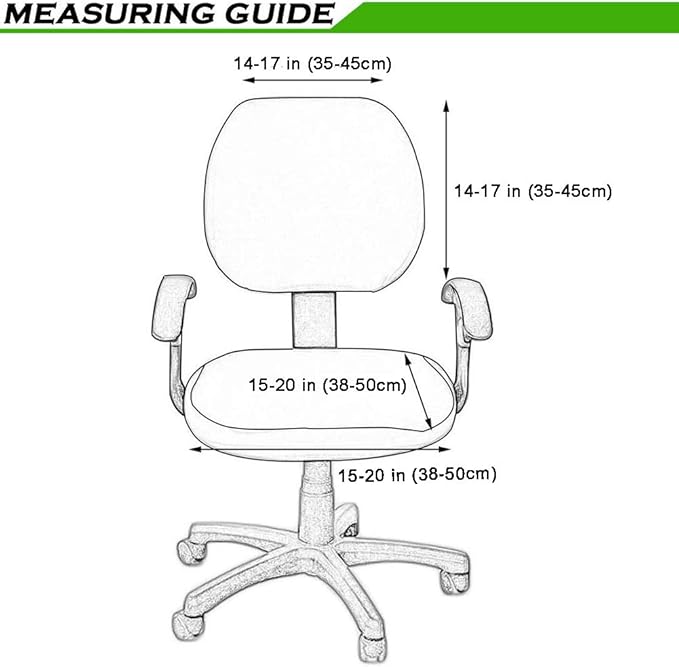 Smiry Stretch Jacquard Office Computer Chair Covers, Removable Washable Universal Desk Rotating Chair Slipcovers Protector, Seat + Backrest Cover, Grey