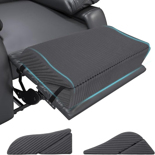 idee-home Recliner Leg Rest Cushion, Recliner Footrest Extender Pillow with Removable Corduroy Cover, 2 in 1 Foldable Ergonomic Foot Pillow Back & Lumbar Support Cushion for Bed Sofa Couch, Dark Grey