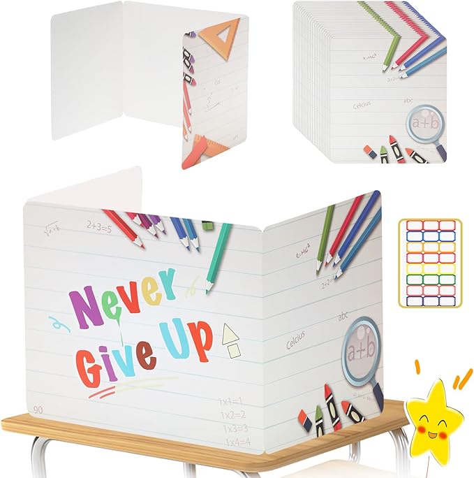 Felmis 24 PCS Privacy Boards for Student, Desk Dividers for Students, Cardboard Privacy Folders for Students Desk, Privacy Shield Folder Boards, Classroom Divider Shield for School Teachers Home