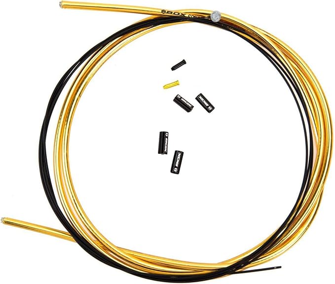 Box One/Two Linear Bicycle Brake Cable Housing Kit with 1 Set Bike Brake Line, 1 Piece Bike Cable Housing with 2 Alloy End Caps Compatible for All V Brakes