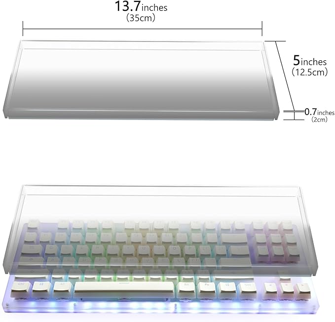 Geekria Acrylic Tenkeyless 80% Compact 87 Key Computer Mechanical Gaming Keyboard Dust Cover, Compatible with Razer Huntsman V2 TKL, Tournament Edition TKL (Gradient Black)