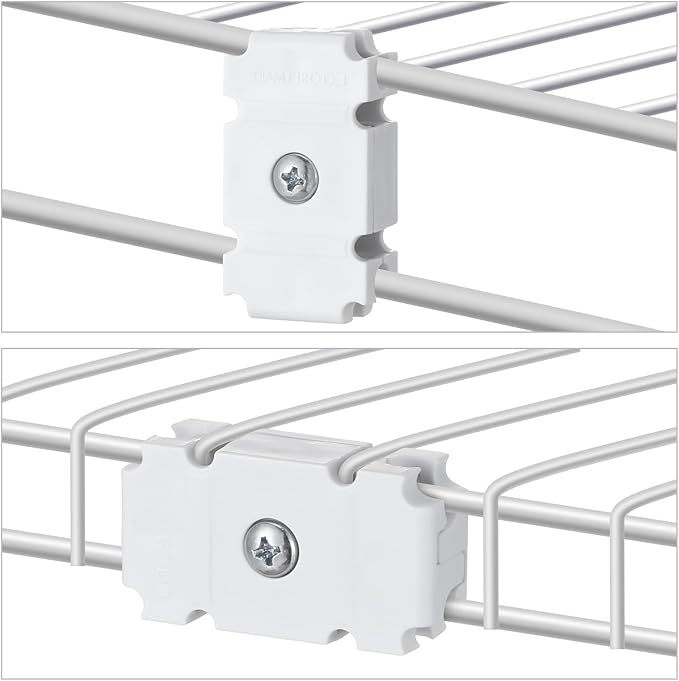 Weysat 12 Pcs Joiner Plates Set Closet Support Brackets Parts Shelf Organizer Joiner Plate Connectors for Shelf Organizer Grid Wall Clamps Grid Connectors