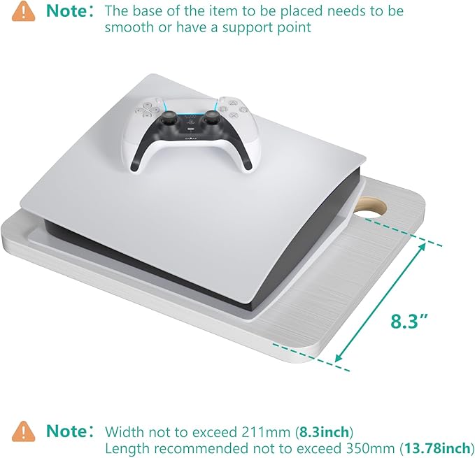 WALI Floating TV Shelf, 2 Tier Projector Shelf for DVD Players, Routers, Game Consoles, Cable Boxes, Living Room Decor Accessories, Wall Mount Shelves Holds Up to 22lbs (CS202NW), 2-Shelf, White
