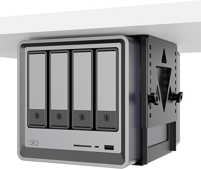 PUTORSEN Under Desk Mini PC Mount NAS Mount Bracket Holder, Height and Width Adjustable CPU Holder for Mac mini Desktop Computer, Mini PC, Small Form Factor Desktop Tower