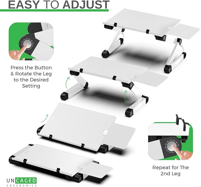 Uncaged Ergonomics Adjustable Keyboard Tray, Silver, Keyboard Tray, Ergonomic, Wrist Support, Portable, Universal, Aluminum