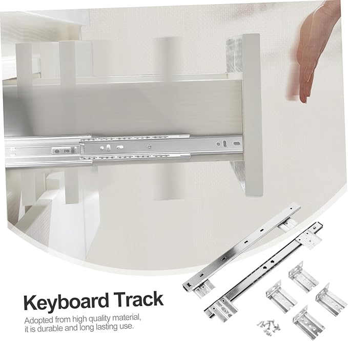 Outanaya 13.77 Inch Bearing Keyboard Slide Rails Soft-Close Under Desk Drawer Slides for Custom Keyboard Tray Mount with Ball Bearing Design