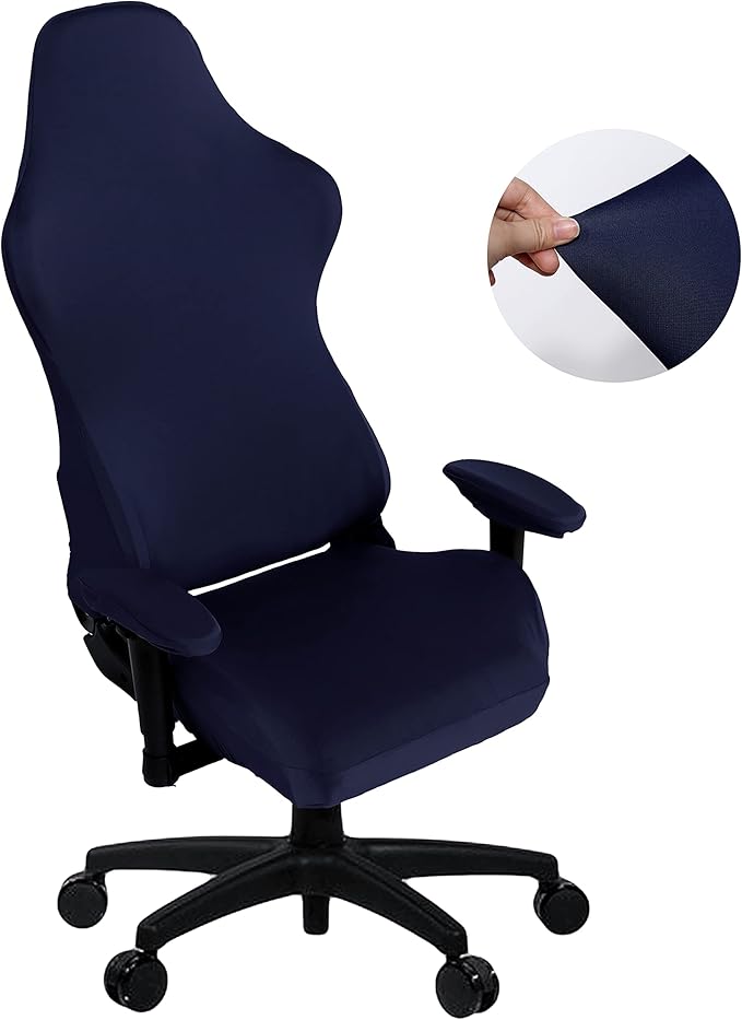 SARAFLORA Gaming Chair Covers Stretch Washable Computer Chairs Slipcovers for Armchair, Swivel Chairs, Computer boss Chair (Navy, X-Large)