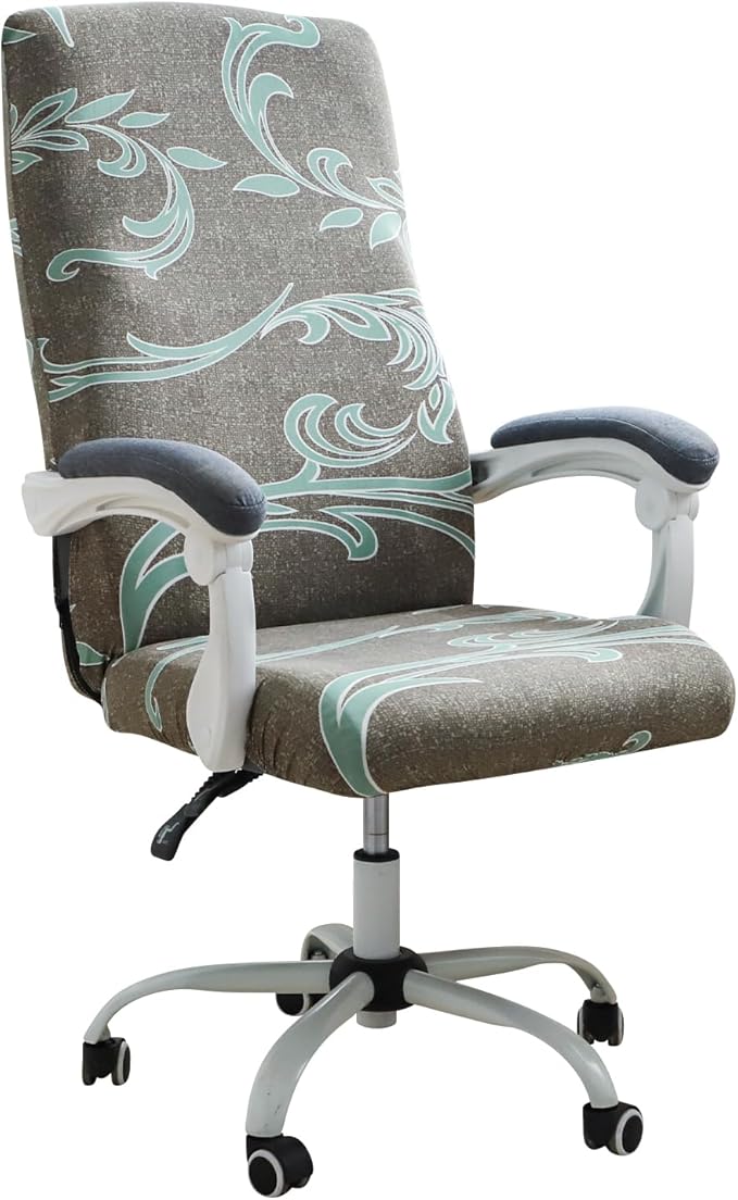 FORCHEER Patterned Large Office Chair Cover Stretch Printed Computer Armchair Slipcover for Desk Chair, Mesh Chair 1 Piece Washable Removable
