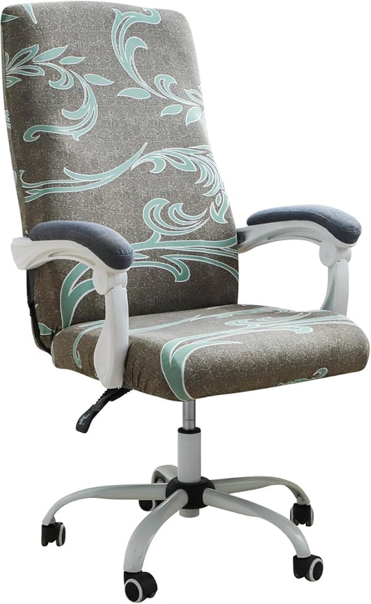 FORCHEER Patterned Large Office Chair Cover Stretch Printed Computer Armchair Slipcover for Desk Chair, Mesh Chair 1 Piece Washable Removable