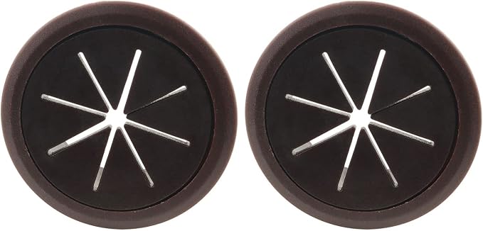 HJGarden 2PCS 50mm Desk Grommets Wire Hole Cover Flexible Desk Cord Organizer for Office PC Cable Managing and Hiding, Brown