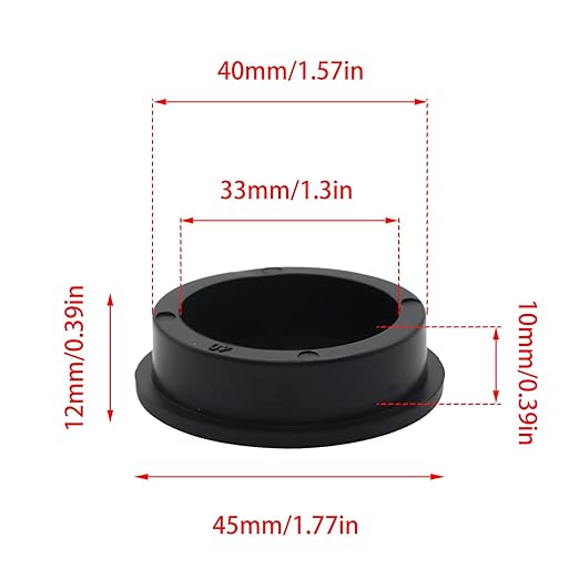 6 Pcs 40mm / 1-9/16 Inch Black Cable Cord Grommets, Rubber Desk Grommets for Table Computer Desk Wire Organizer TV Console and Other Furnitures Cover
