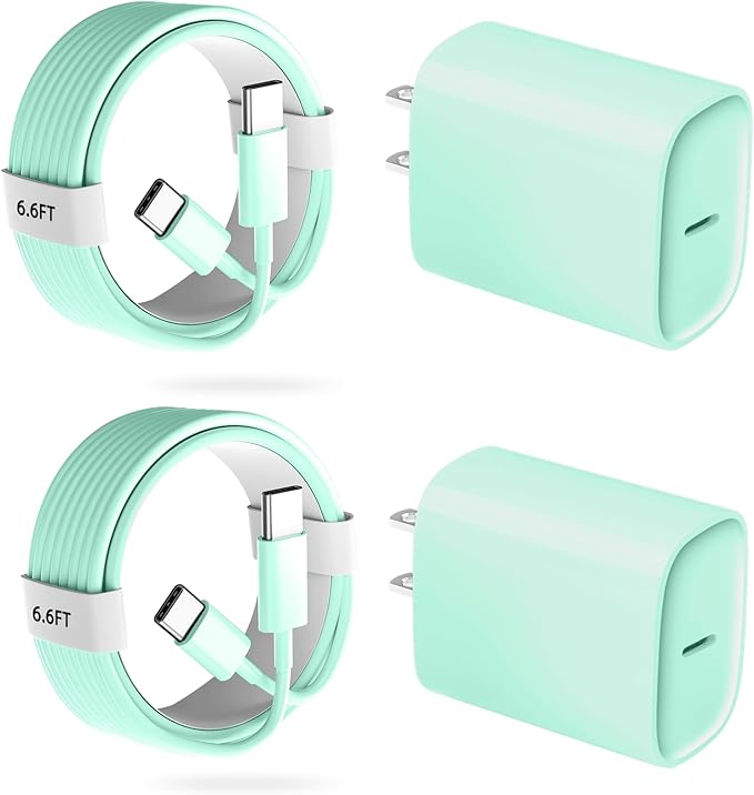 Phone 17 16 15 Pro Charger Fast Charging, 20W USB C Fast Charger Block with 6.6FT Long Type C Chargers Fast Charging Cable Cord for Phone 17/17 Pro/17 Pro Max/Air/16 Pro Max/16 Pro/15Pro Max/Pro, S24