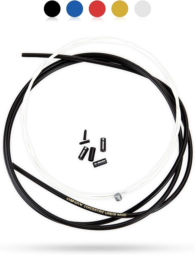 Box One/Two Linear Bicycle Brake Cable Housing Kit with 1 Set Bike Brake Line, 1 Piece Bike Cable Housing with 2 Alloy End Caps Compatible for All V Brakes