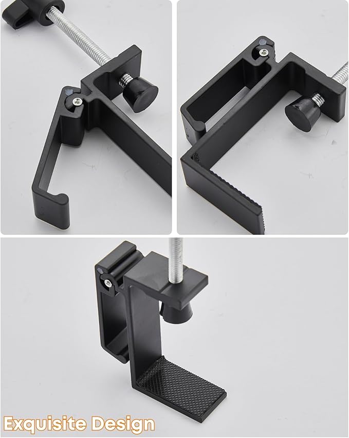 Aluminum Alloy Foldable Headphone Stand for Desk , Headphone Holder - Headset Stand Hook Mount, PC Gaming Headset Holder Under Desk Clamp for Office, Computer, Student Class Table, Handmade Table