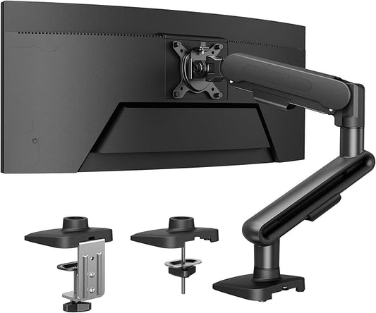 HUANUO Ultrawide Monitor Arm for 13 – 40" Screens, Single Monitor Mount Holds up to 26.4lbs, Adjustable Monitor Stand with C-Clamp & Grommet Base, VESA Mount 75x75mm/100x100mm