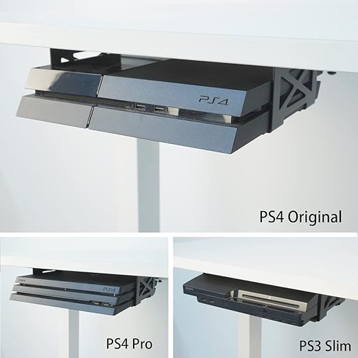 Monzlteck Universal Under Desk Metal Storage Mount for Xbox Series S/X, PS4 Slim/Pro, Compatible with CPU, UPS, Small Form Factor Desktop Tower, Mini PCs, 3.2IN Height Limit – Includes Paper Template