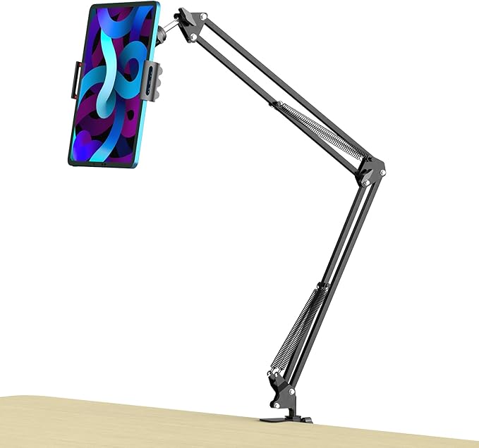 ANIVIA Articulating Arm Phone Mount, Adjustable Arm Webcam, Phone Holder for Streaming, Baking, Crafting, Compatible with 4.3-6.7 inch Devices