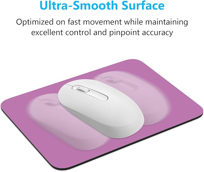Dapesuom Small Mouse Pad, 6 x 8 Inch Thick Rubber Premium-Textured Non-Slip Portable & Washable Mini Mouse Mat for Women Men Wireless Laptops Keyboard Tray Gaming Work Computer Travel, Radiant Orchid