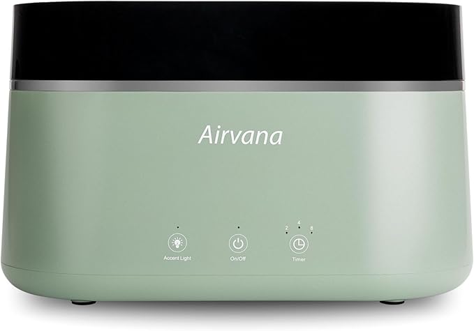 AquaFlame Ultrasonic Humidifier (.75L / .20 Gal) - Vibration Technology Humidifier with Essential Oil Diffuser – Tabletop Design for Personal Use, Dorm Rooms, & Desks - Sage