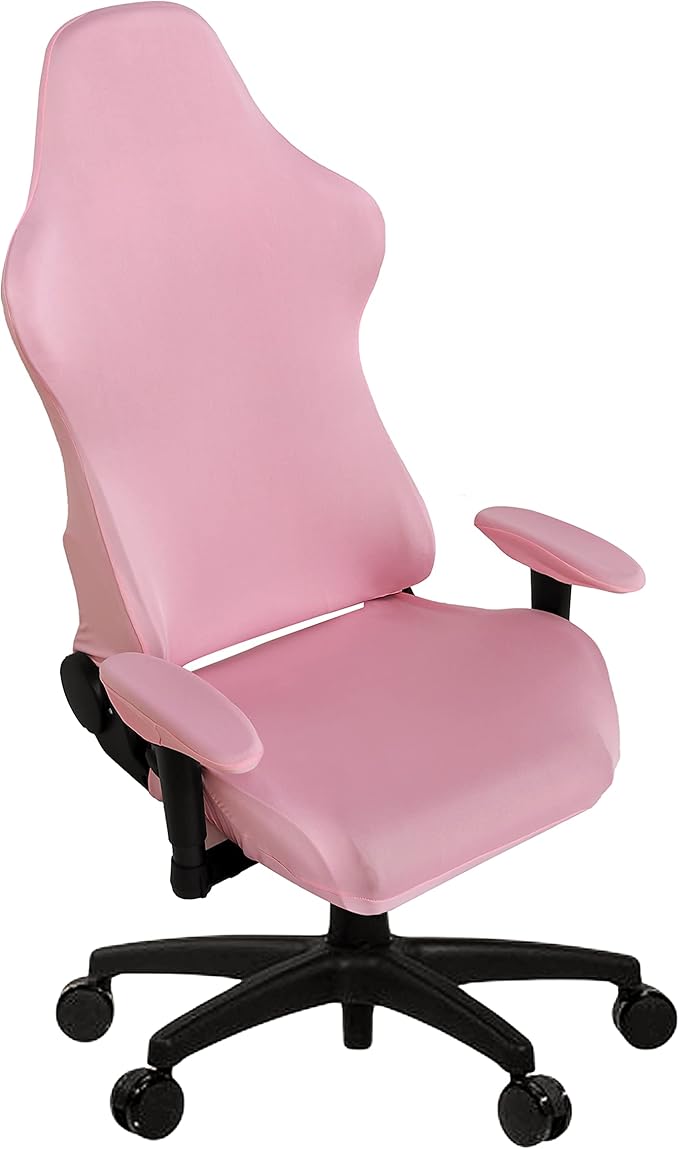 SARAFLORA Gaming Chair Covers Stretch Washable Computer Chairs Slipcovers for Armchair, Swivel Chairs, Computer boss Chair (Pink, X-Large)