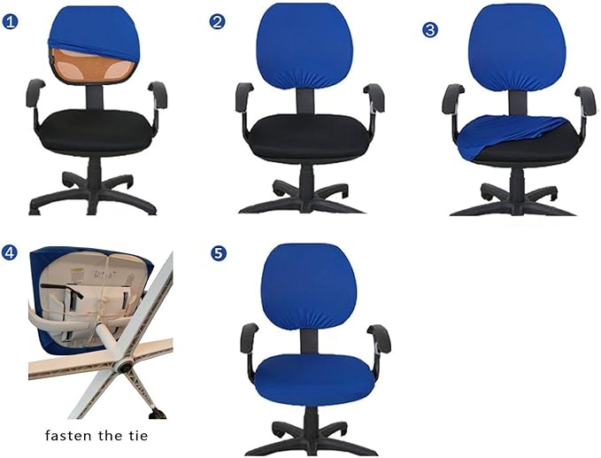 Melaluxe Computer Office Chair Cover - Protective & Stretchable Universal Chair Covers Stretch Rotating Chair Slipcover