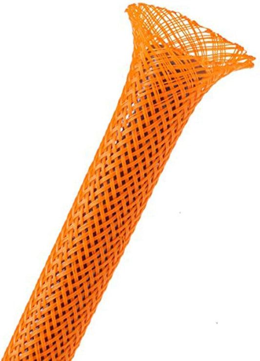 2" PET Expandable Braided Sleeving - Color: Orange - Length: 50FT