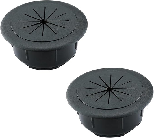 2 Pack 2 Inch Flexible Desk Grommet, ABS Cable Hole Cover for Home Office Table Wire & Cord Management- Black